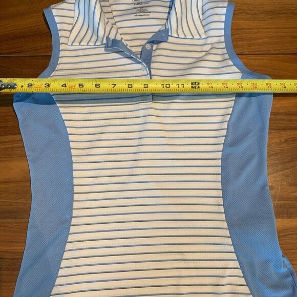 Adidas women's golf/tennis/pickle ball classic sleeveless polo shirt, EUC, Sz S - Picture 8 of 12